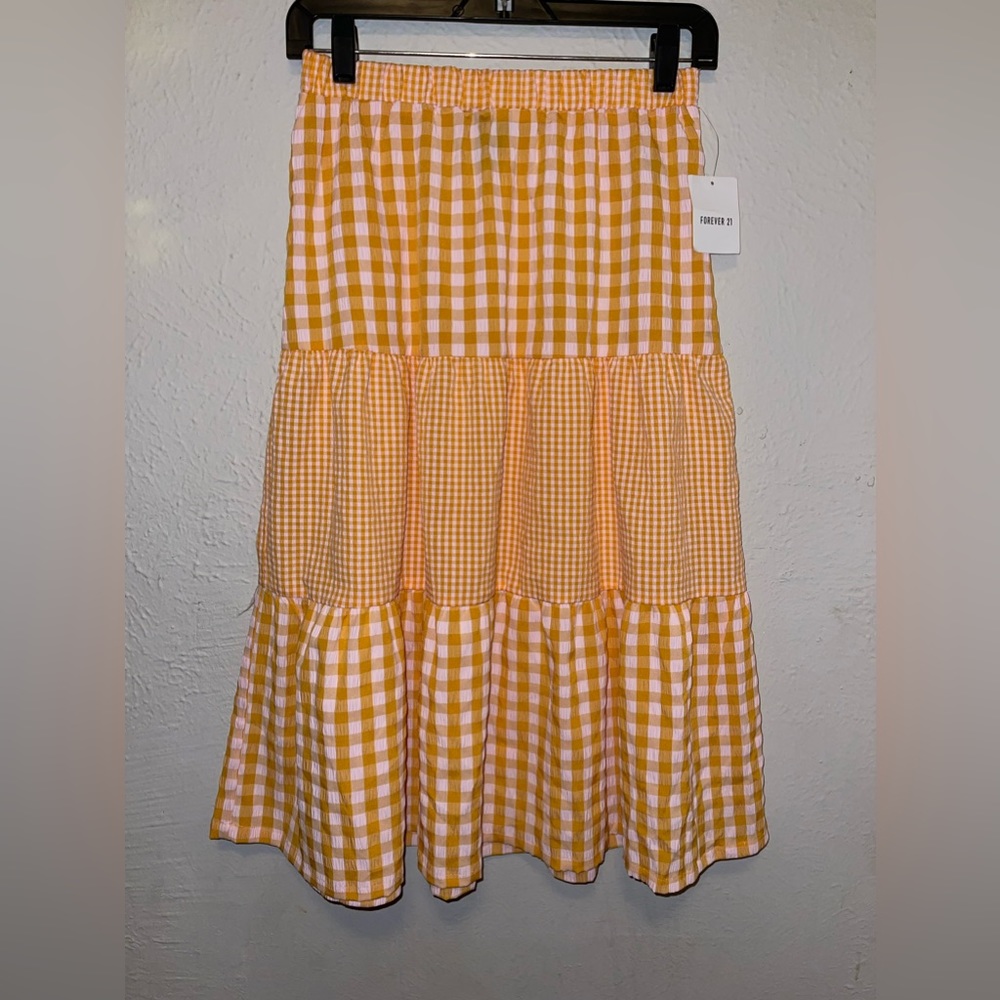 FOREVER 21 Gingham Maxi Girls Skirt